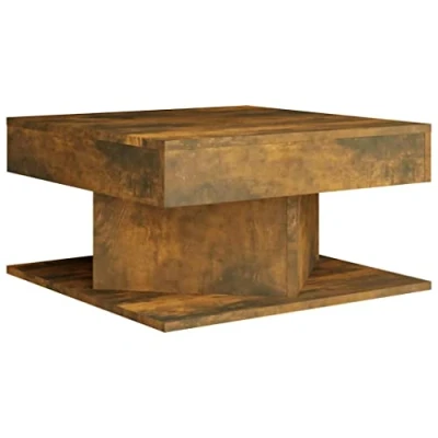 Image of vidaXL Coffee Table Smoked Oak Engineered Wood Couch Sofa End Center