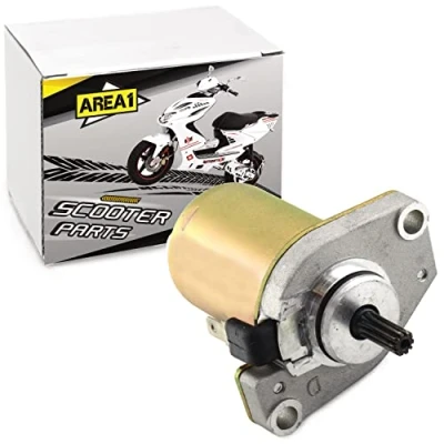 Image of Starter Motor Compatible with Yamaha Aerox Neos Jog, Nova Motors, RS Ultima, GT Union, Adly Her Chee, Malaguti F10 F12 F15 (Minarelli 50 ccm)
