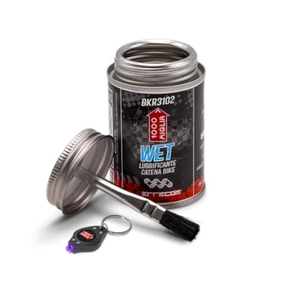 Image of Errecom 1000 Miglia BKR 3102 120 ml Can, Wet Lube Bike Chain, for and Muddy Weather Conditions, Brush included
