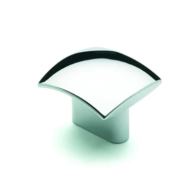 Image of Handle &amp; Home 32mm Polished Chrome Square Knob for Kitchen Cabinets 16mm Centres Bedroom Bathroom Furniture