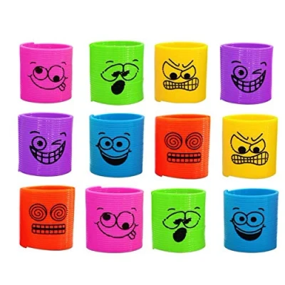 Image of KINPARTY ® 12 Mini Springs in Assorted Colours with Funny Faces Ideal Toy for Birthday Party Favors, Surprise Bags and Boxes, Pinata Fillers, Game Prizes