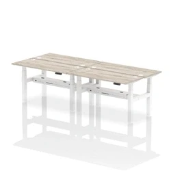 Image of Air B2B 1400x600mm Height Adjustable 4P Bench Desk CP Grey Oak/White