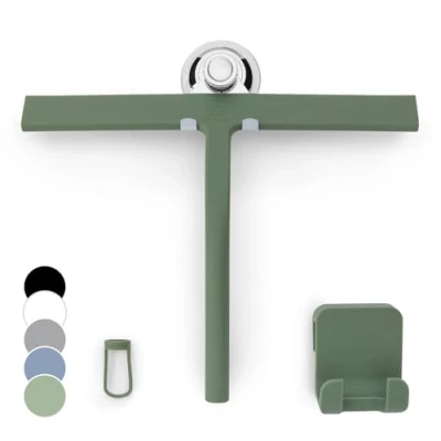 Image of Gütewerk Shower Squeegee for Doors, 28cm Car Window Glass Cleaning, Silicone Accessories, Cleaner Tool, Hygienic Rubber Blade Screen Squeegees