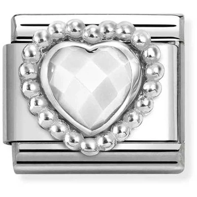 Image of Nomination Opal Heart Dots Charm