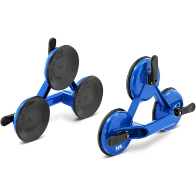 Image of MSW Three Cups Suction Lifter Heavy Duty Glass Triple Pad 2 Pcs 120kg GSL2 120100 3PC (Aluminium, Horizontal Capacity 120kg, Vertical 100kg)
