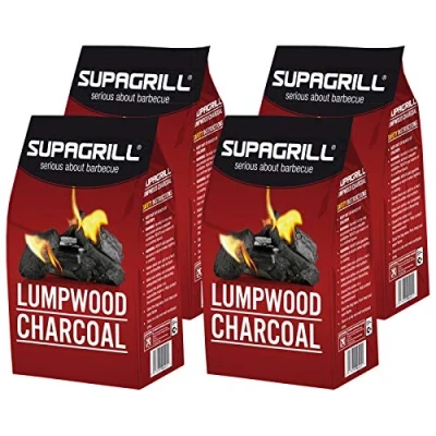 Image of SUPAGRILL BBQ LUMPWOOD CHARCOAL 4kg MEDIUM (PACK OF 4)
