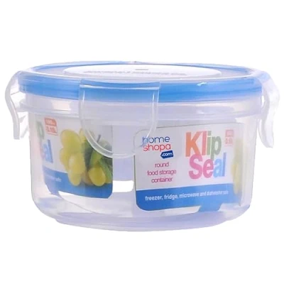Image of HOMESHOPA Plastic Airtight Food Storage Container, 180ml 1 Pack Round Leakproof Stackable Container with Clip Lock Lid, BPA Free Reusable Meal Prep Lunch Box, Microwave Freezer &amp; Dishwasher Safe