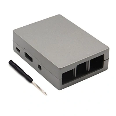 Image of ZkeeShop Protective case Aluminum Compatible for Raspberry Pi 3 Model B RPi 2 (Not include Board) (Gray)