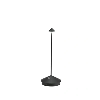 Image of Zafferano, Pina Pro Lamp, Rechargeable Cordless Table Lamp with Touch Controls, Suitable for Interior and Outdoor, Dimmer, 2200 3000 K, Height 29 cm, Black Colour