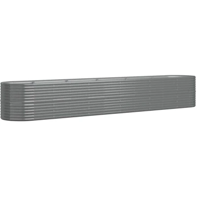 Image of vidaXL Garden Raised Bed Powder coated Steel 440x80x68 cm Grey