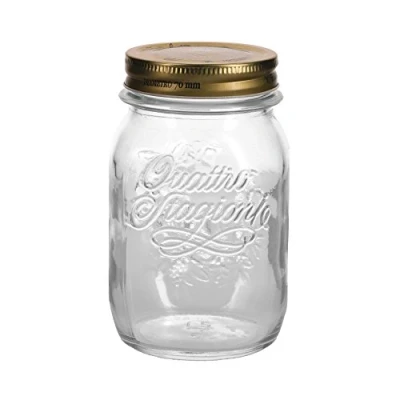 Image of Bormioli Rocco Glass Storage Jars, Set of 12 Food Preserve Airtight Screw Lids from Quattro Stagioni Preserving Perfect for Antipasti and Jams, 500ml x Jars