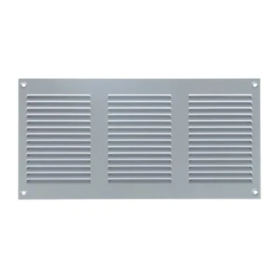 Image of Steinberg14 Grey 300x150mm Metal Air Vent Grille Cover with Insect Mesh 12x6 inch Ventilation