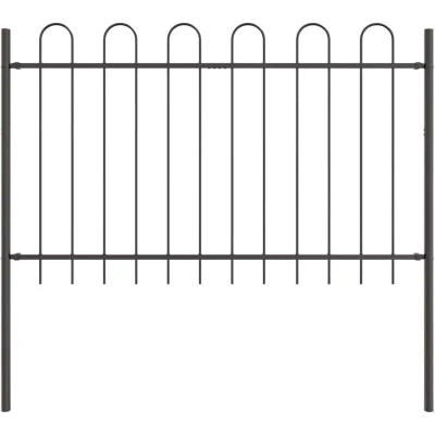 Image of vidaXL Garden Fence with Hoop Top Grey 1.7x1 m Steel