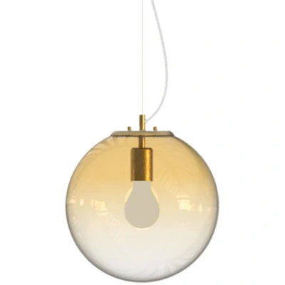 Image of Mapa Clear 30cm Globe Pendant Ceiling Light Amber
