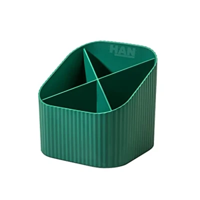 Image of HAN Karma 17248 05 Desk Quiver with 4 Compartments, Environmentally Friendly, Made from 80 100% Recycled Material, Pen Holder, Eco Green