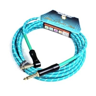 Image of Dan&#039;s Guitar Store Instrument Cable (4.5m / 14ft Inline/Right angle) 1/4 Jack 21AWG OFC Precision