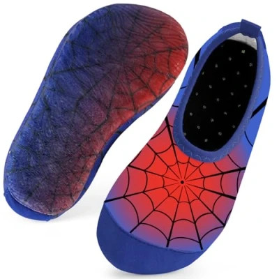 Image of Kids Swim Water Shoes for Boys Toddlers Baby Aqua Socks Quick Dry Pool Beach Barefoot Children（Cobweb Red 34/35
