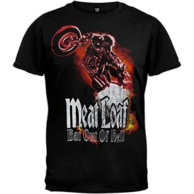 Image of SHOUCHI Meat Loaf Mens Heaven Can&#039;t Wait T Shirt Black XXL