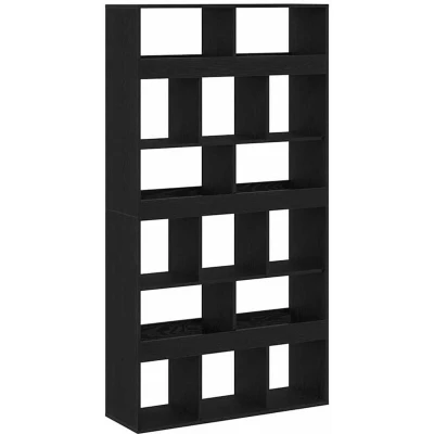 Image of vidaXL Plant Stand Black Oak Engineered Wood 100x33x187,5 cm