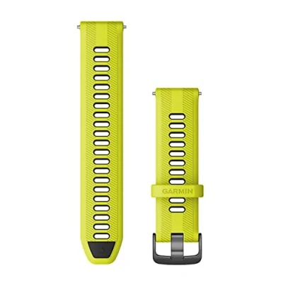 Image of Garmin Forerunner 965 Quick Release Silicone Strap 22mm Black/Yellow, Ideal for Runners