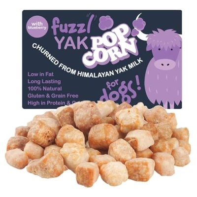 Image of Fuzzl Blueberry Natural Yak Chew Bites 120g Large Pack Premium Dog Treats and Himalayan Milk Long Lasting Training Chews for Dogs Healthy