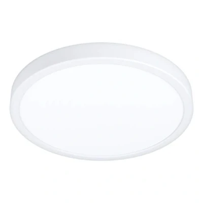 Image of Eglo LED Flush Ceiling Light Fueva 5, Ø 11 in, Round Bathroom Lighting Made of White Metal and Plastic, Neutral lamp, IP44