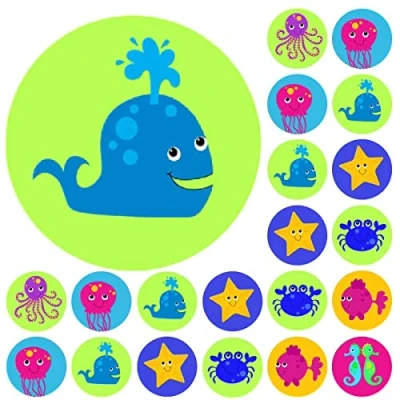 Image of 900 Mini Sea LIfe 10mm Spot Reward Stickers for Teachers and Planner Charts