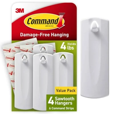 Image of Command PH040 4NA Sawtooth Frame Hanger, 4 lb Capacity, Indoor Use,