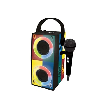 Image of LEXIBOOK BTP180HPZ Harry Potter Portable Bluetooth Speaker with Microphone, Light Effects, Karaoke, Wireless, USB, SD Card, Rechargeable Battery, Black/Multicolor, One Size