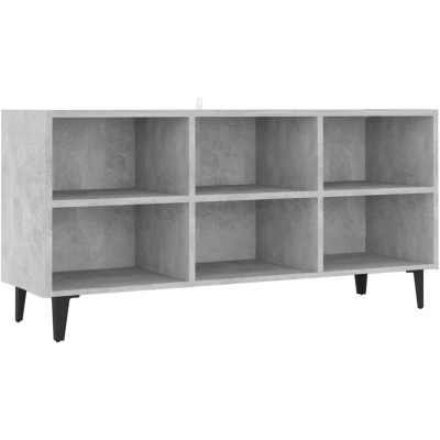 Image of vidaXL TV Cabinet with Metal Legs Concrete Grey 103.5x30x50 cm