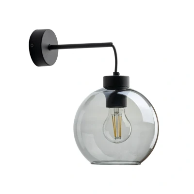 Image of Cubus Dome Wall Lamp Black, Graphite Glass 1xE27