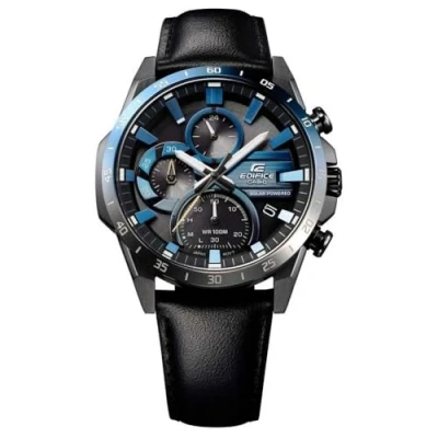 Image of Casio Men&#039;s Chronograph Quartz Watch with Leather Strap EQS 940NL 1AVUEF