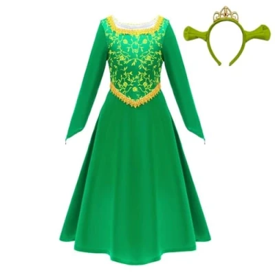 Image of Lito Angels Princess Fiona Fancy Dress Up Costume Party Outfit with Accessories for Kids Girls Age 3 4 Years, Green