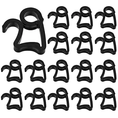 Image of LUTER 120Pcs Black Plastic Christmas Light Gutter Clips Hanging Hooks for Outdoor LED Decorative String Lights