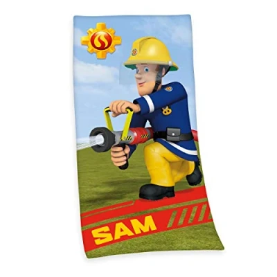 Image of Herding Bath Towel, 150 x 75 cm, Cotton, Multicoloured, Fireman Sam Design