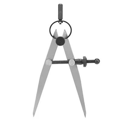 Image of Compasses Dividers 4 inch Adjustable Leather Lockable Steel Divider Wing Creaser DIY Leathercraft Rotating Line Tool