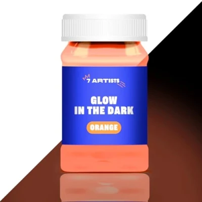 Image of 7 Artists Glow in the Dark Paint Orange 100 ml UV Neon Fluorescent Luminous Acrylic Paints