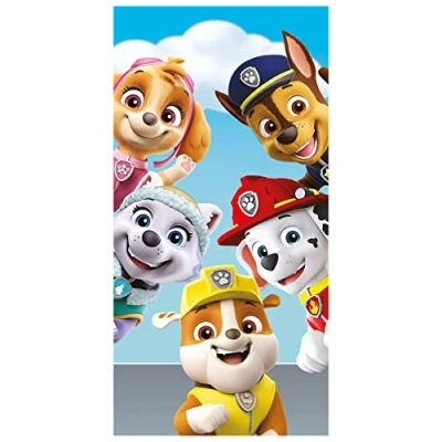 Image of Paw Patrol Characters 100% Cotton Towel Kids Bath Ultra Soft &amp; Large for Girls Boys Toddler Beach Towels Swimming, Shower, Pool More Cute Themed Children Body Wrap