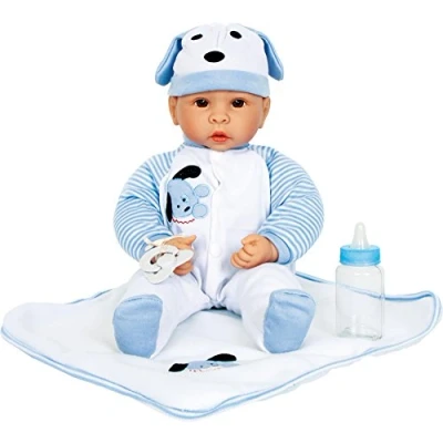 Image of small foot 2736 Baby doll &quot;Benno&quot;, incl. accessories: blanket, cap, romper and bottle, from 2 years