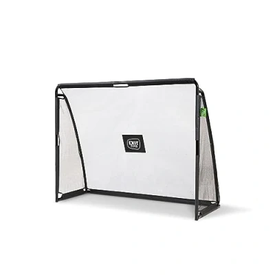 Image of EXIT Toys Coppa Steel Football Goal For Children With Handy Training Wall Includes Solid Anchoring System In The Garden Train Your Skills 7.2x5.6ft Black