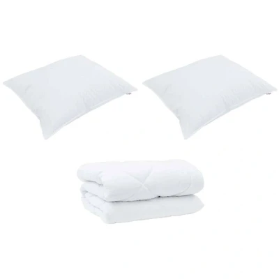 Image of Vidaxl Winter Duvet with Pillow 3 pcs White 260 x 220 cm Microfibre