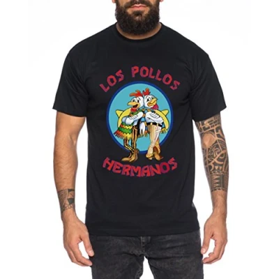 Image of Los Pollos Men&#039;s T Shirt Hermanos Bad Heisenberg Breaking, Farbe2:Schwarz;Größe2:XXX Large