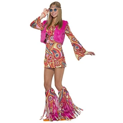 Image of Bristol Novelty Forum Novelties 77053 Hippy Fur Rever Groovy Costume (UK 10 12) World Book Day Halloween