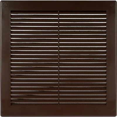 Image of Vent Systems 250 x mm / 10&#039;&#039; Inch Brown Soffit Cover Flat Square Air Louver Grille Built in Insect Screen HVAC Vents for Bathroom, Home Office, Kitchen