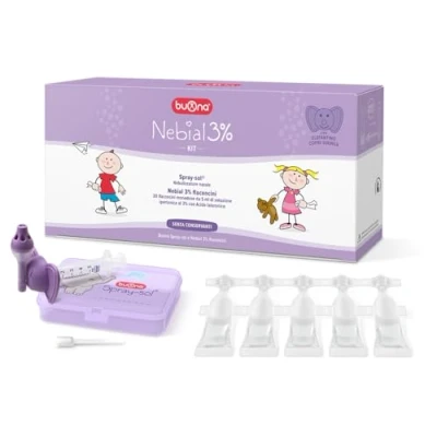 Image of Flaconcini di soluzione ipertonica con Acido ialuronico + Spray sol per la nebulizzazione Della Nebial 3% Kit Buona