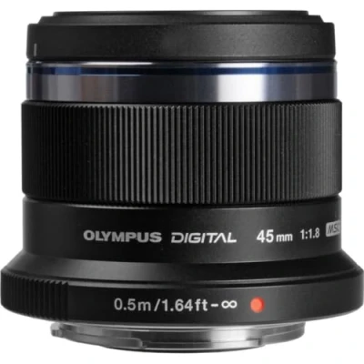 Image of Olympus M.Zuiko Digital 45 mm F1.8 Lens, Fast Fixed Focal Length, Suitable for All MFT Cameras (Olympus OM D &amp; PEN Models, Panasonic G Series), Black