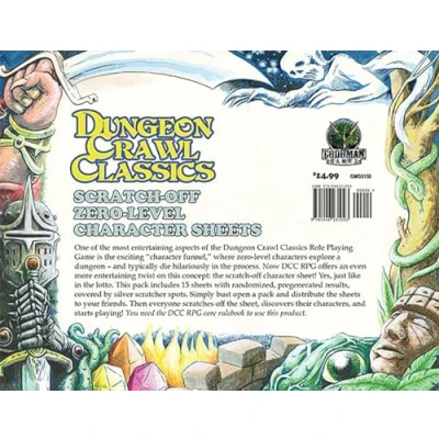 Image of DCC RPG 0 Level Scratch Off Character Sheets