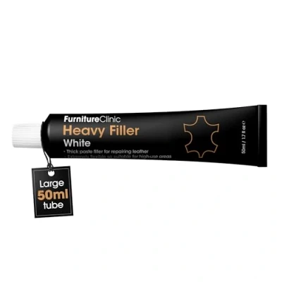 Image of Leather Repair Filler (White) For Filling Holes, Scuffs, Scratches, Cracking Etc Heavy 50ml (Packaging may vary)