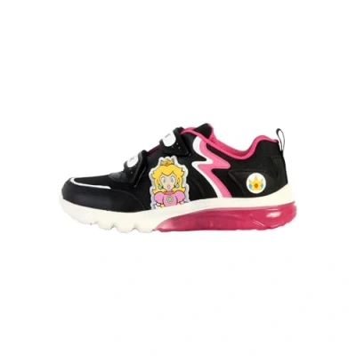 Image of Geox Nintendo Ciberdron GIRL Light UP Trainers for kids, Size: 5, Black/fuchsia Imitation leather/ textile