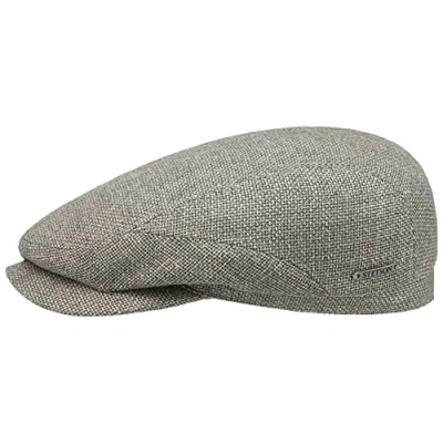 Image of Stetson Taleco Wool Flat Cap with Linen Women/Men Made in The EU Ivy hat Peak, Lining, Lining Summer Winter 59 cm Grey Beige